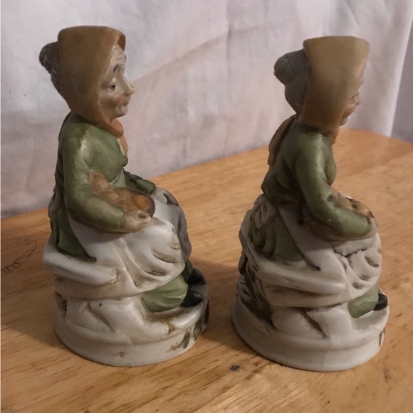 2 Vintage FBIA Porcelain Figurines of Old Ladies Holding a Basket $5.00 each - Picture 2 of 6